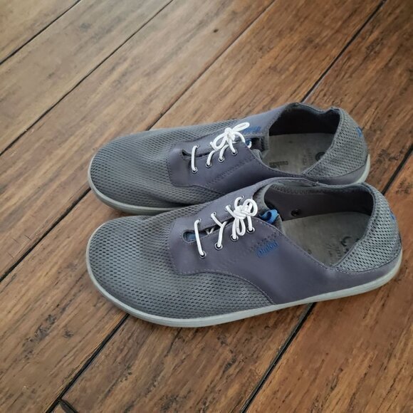 Olukai Nohea Moku Mens Boat Shoes  Gray Grey  Pre-Owned Size 8 - Picture 6 of 16